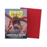 Dragon Shield Sleeves: Standard Matte Dual - Crimson & Silver 100CT