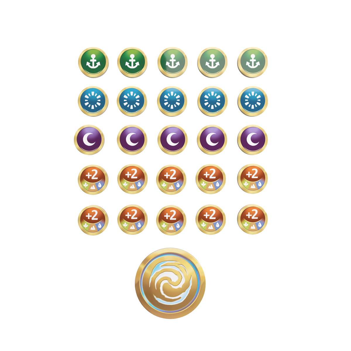 Asmodee Altered Premium Markers Acrylic Playing Tokens, Vivid Design, Includes M