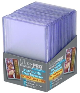 3X4 ULTRA PRO SUPER THICK 100pt CARD TOPLOADERS 5 PACKS OF 25 