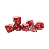 Chessex Mega-Hedral Glitter Ruby/Gold 7-Piece Set