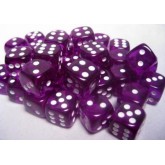 Chessex: Translucent Purple/White D6 Dice