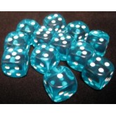 Chessex: Translucent 16Mm D6 Teal/White Dice