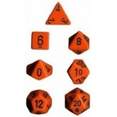 Chessex: Opaque Orange/Black 7-Die Set
