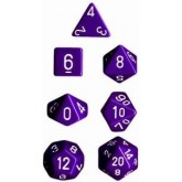 Chessex: Opaque Purple/White 7-Die Set