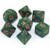 Chessex: Opaque Dusty Green/Copper 7-Die Set