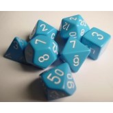 Chessex: Opaque Light Blue/White 7-Die Set