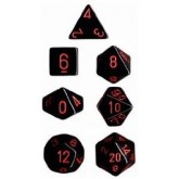 Chessex: Opaque Black/Red 7-Die Set