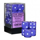 Chessex: Opaque 12Mm D6 Purple/White Dice Block