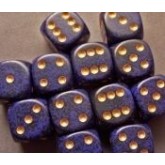 Chessex: Speckled Golden Cobalt D6 Dice Block