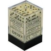 Chessex: Opaque Ivory/Black 12Mm D6 Dice