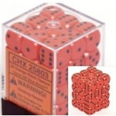 Chessex: Opaque Orange/Black 12Mm D6 Dice Block