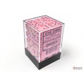 Chessex Opaque 12mm d6 Pastel Pink/black Dice Block(36 dice)