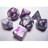 Chessex: Gemini Purple-Steel/White 7-Die Set