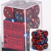 Chessex: Gemini Blue-Red/Gold 16Mm D6 Dice Block