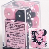 Chessex: Gemini Black-Pink/White 16Mm D6 Dice Block