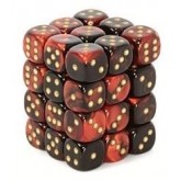 Chessex: Gemini Black-Red/Gold 12Mm D6 Dice Block