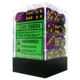 Chessex: Gemini Green-Purple/Gold 12Mm D6 Dice Block
