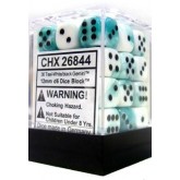 Chessex: Gemini Teal-White/Black 12Mm D6 Dice Block