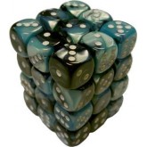 Chessex: Gemini Black-Shell/White 12Mm D6 Dice Block