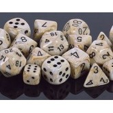 Chessex: Marble Ivory/Black 7-Die Set