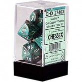 Chessex: Marble Oxi-copper/ White 7 Die Set