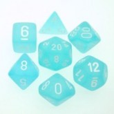 Chessex: Frosted Teal/White 7-Die Set