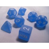 Chessex: Frosted Blue/White 7-Die Set