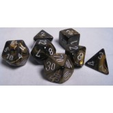 Chessex: Leaf Black-Gold/Silver 7-Die Set