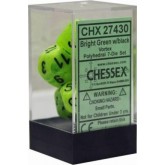 Chessex: Vortex Bright Green/Black 7-Die Set