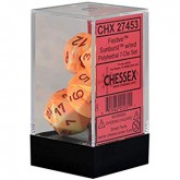 Chessex: Festive Sunburst/ Red 7 Die Set