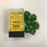 Chessex: Borealis Maple Green/ Yellow 7 Die Set