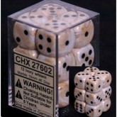 Chessex: Marble-Ivory/Black 16Mm D6 Dice Block
