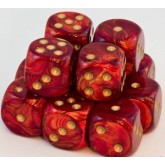 Chessex: Scarab Scarlet/Gold 16Mm D6 Dice