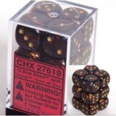 Chessex: Scarab Blue Blood/Gold 16Mm D6 Dice Block