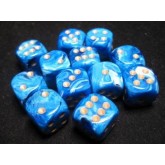 Chessex: Vortex Blue/Gold D6 Dice