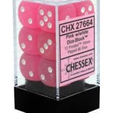 Chessex: Frosted Pink/White 16Mm D6 Dice