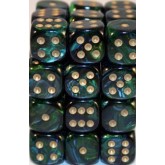 Chessex: Scarab Jade/Gold D6 Dice Block