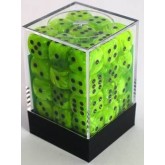 Chessex: Vortex Bright Green/Black 12Mm D6 Dice Block