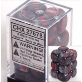 Chessex: Velvet Black/Red 12Mm D6 Dice Block