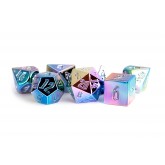 FanRoll: 7CT Aluminum Plated Rainbow Aegis Uninked Polyhedral Dice Set