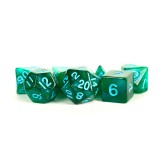 FanRoll: 7CT Stardust Green & Blue Polyhedral Dice Set
