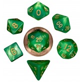 FanRoll: 7CT 10mm Mini Green & Light Green Polyhedral Dice Set