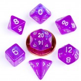 FanRoll: 7CT 10mm Mini Stardust Purple Polyhedral Dice Set