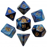 FanRoll: 7CT 10mm Mini Blue & Light Blue Polyhedral Dice Set
