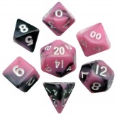 FanRoll: 7CT 10mm Mini Pink & Black Polyhedral Dice Set