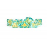 FanRoll: 7CT Resin Inclusion Turtle Polyhedral Dice Set