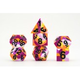 FanRoll: 7CT Sharp Edge Silicone Rubber Pride Lesbian Polyhedral Dice Set