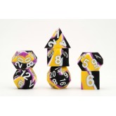 FanRoll: 7CT Sharp Edge Silicone Rubber Pride Nonbinary Polyhedral Dice Set