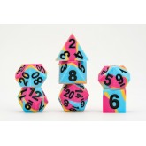 FanRoll: 7CT Sharp Edge Silicone Rubber Pride Pansexual Polyhedral Dice Set