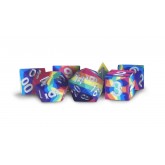 FanRoll: 7CT Sharp Edge Silicone Rubber Rainbow Polyhedral Dice Set